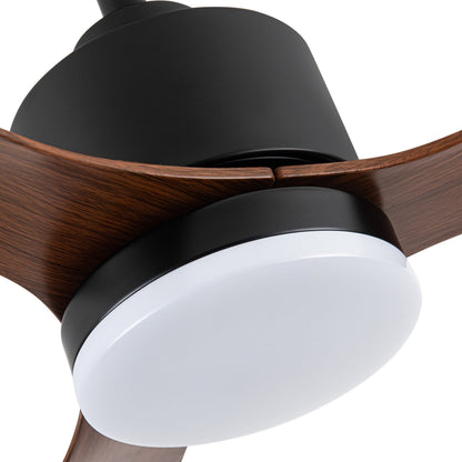 Ventilatore da soffitto a LED da 52 pollici con luci e telecomando (3 pale)