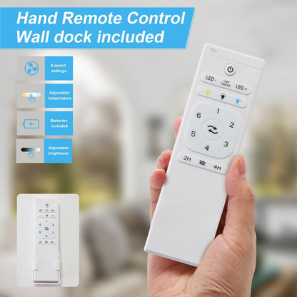 Sofucor Ventilatore da soffitto interno in legno da 52 pollici con luce e telecomando, luce integrata opzionale