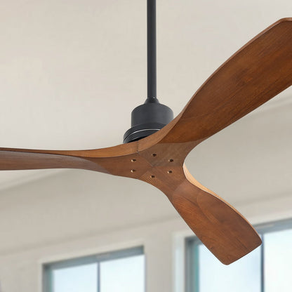 Sofucor Ventilatore da soffitto interno in legno da 52 pollici con luce e telecomando, luce integrata opzionale