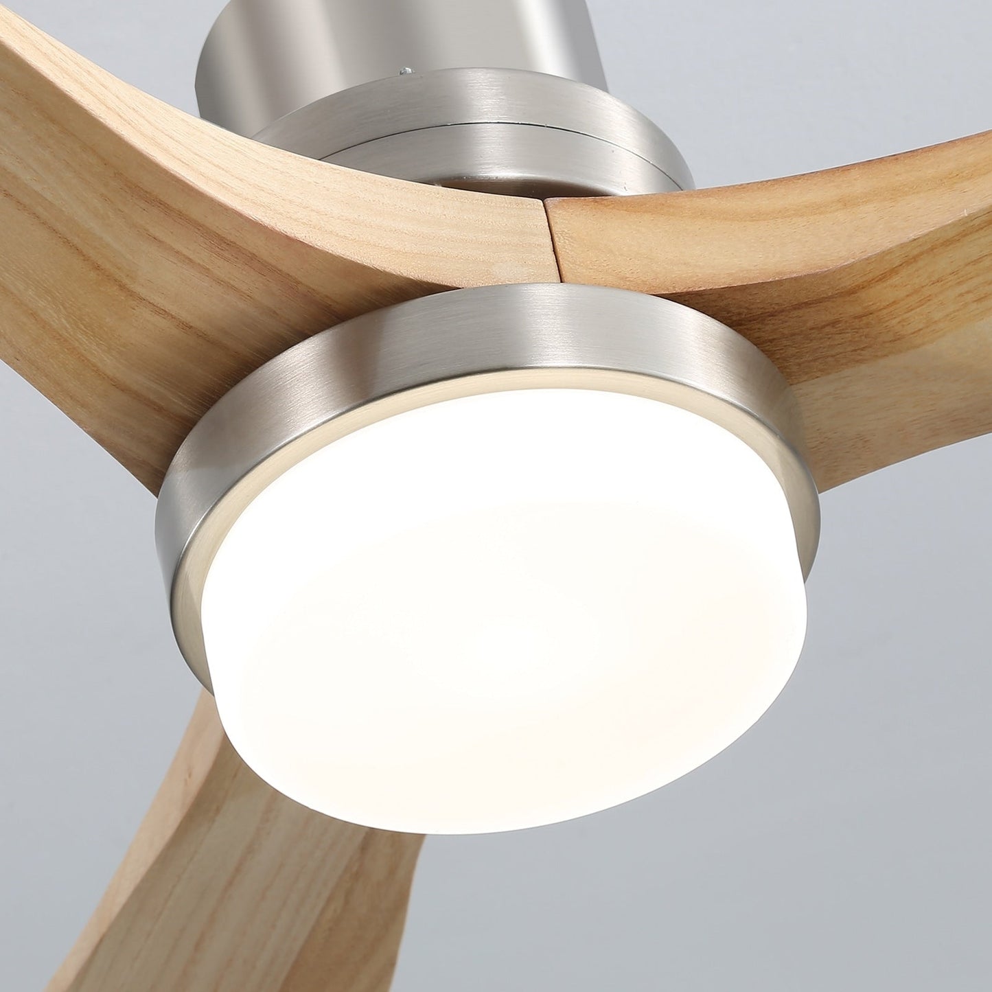 Sofucor Ventilatore da soffitto interno in legno da 52 pollici con luce e telecomando, luce integrata opzionale