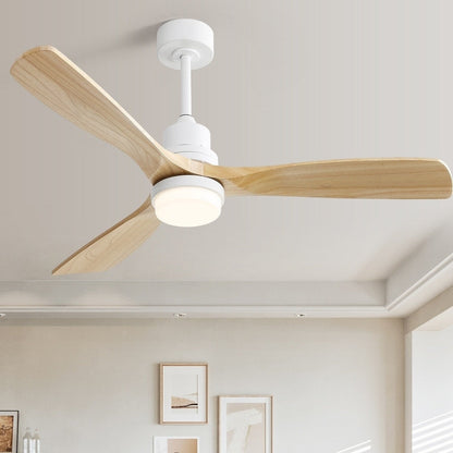 Sofucor Ventilatore da soffitto interno in legno da 52 pollici con luce e telecomando, luce integrata opzionale