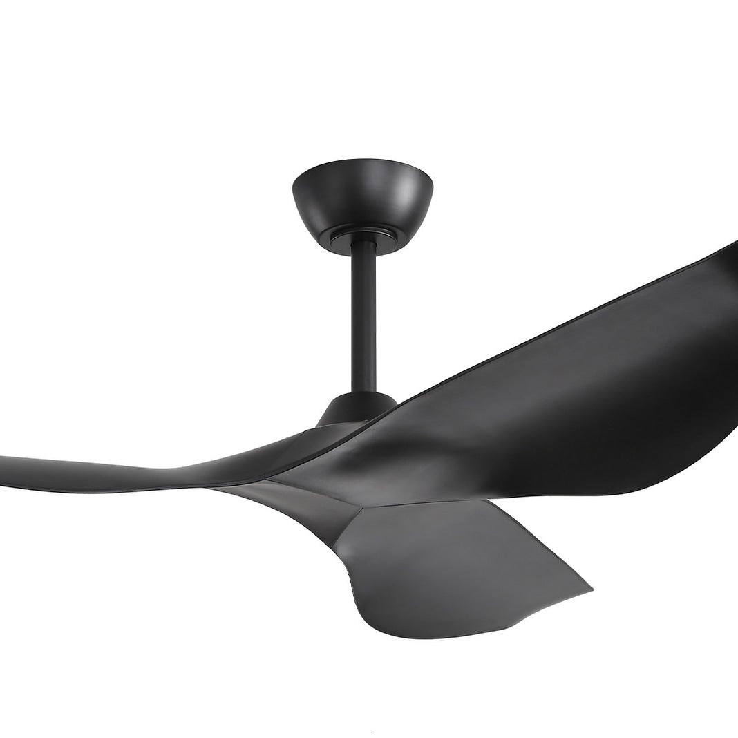 Ventilatore da soffitto moderno da 52 pollici in legno massello/ABS con telecomando (senza luce), 6 velocità, flusso d'aria reversibile.