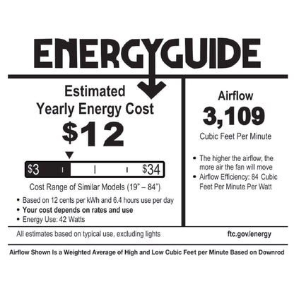 Ventilatore da soffitto a LED in stile rustico con struttura in metallo spazzolato e pale in carbonio da 52 pollici