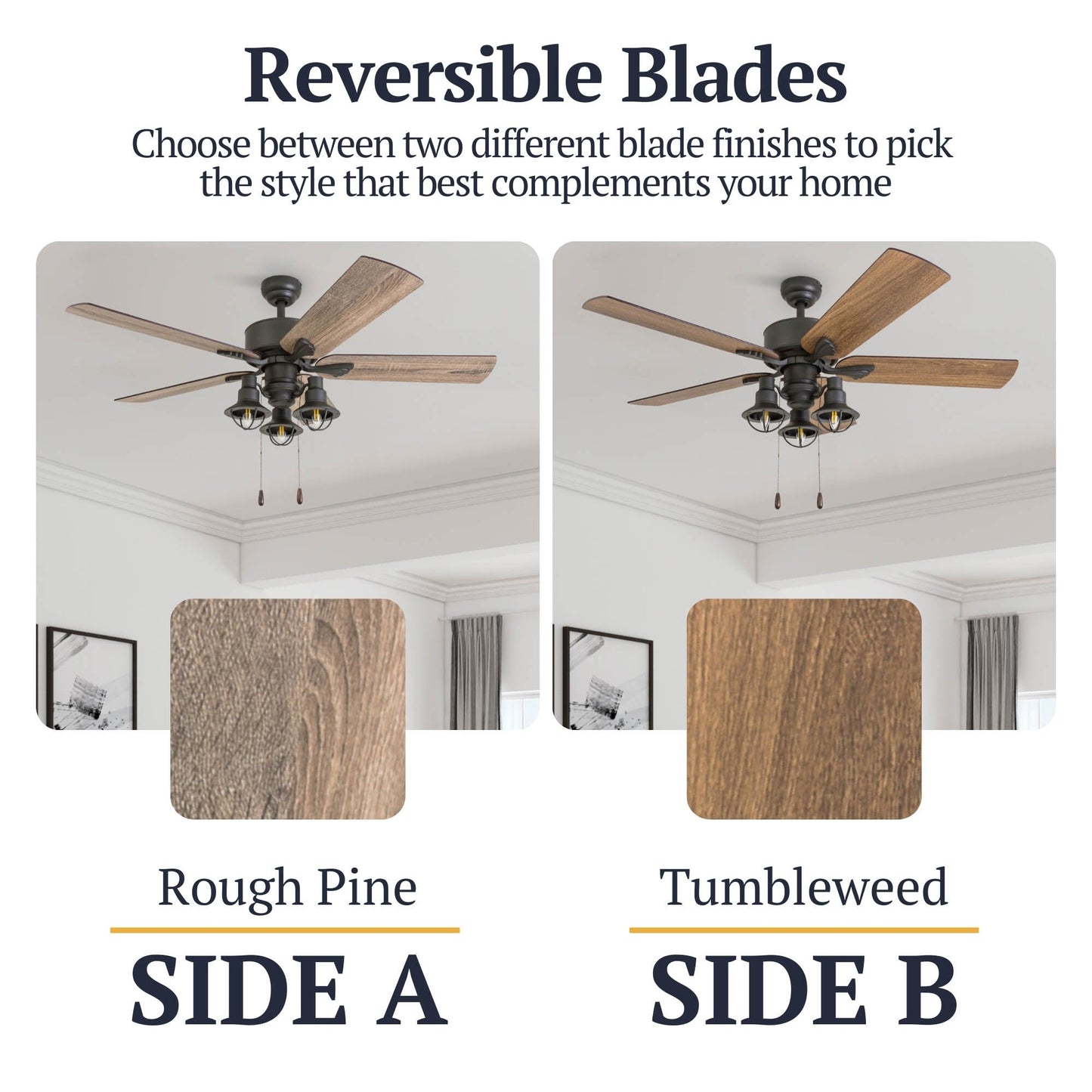 Ventilatore da soffitto a LED con luce, telecomando e finitura bronzo, modello Sivan della linea Prominence Home, diametro 52 pollici.