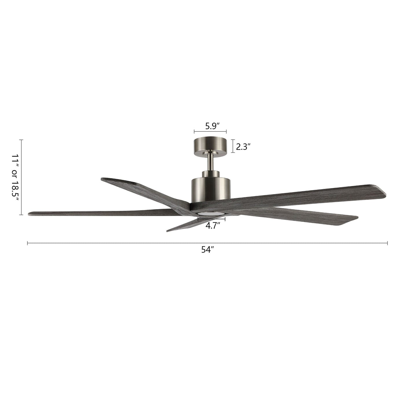 Ventilatore da soffitto interno WINGBO da 54 pollici con motore DC, senza luci - N/A