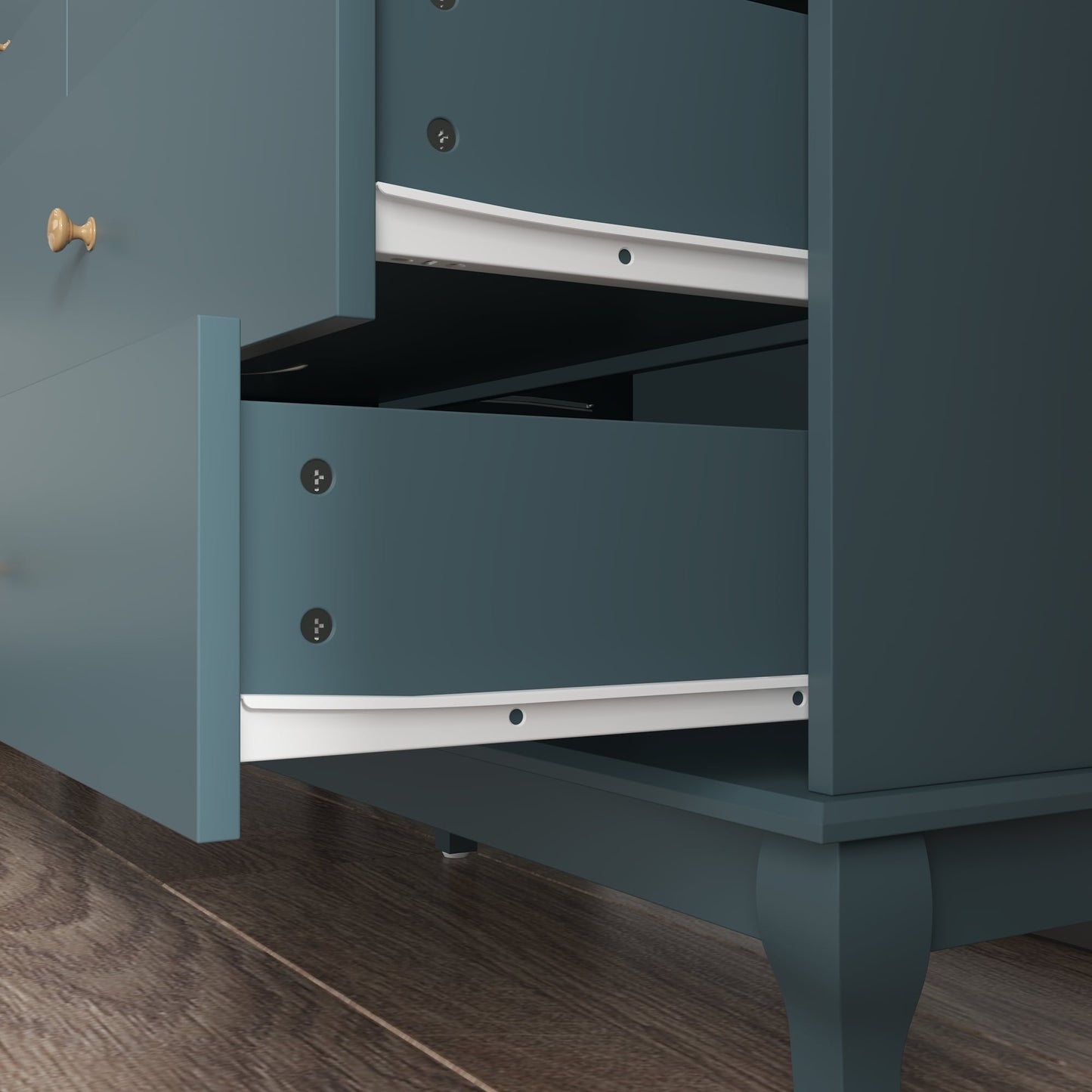 Comò da camera da letto doppia larga 55,1 pollici con cassetti portaoggetti