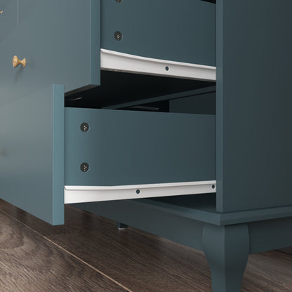 Comò da camera da letto doppia larga 55,1 pollici con cassetti portaoggetti