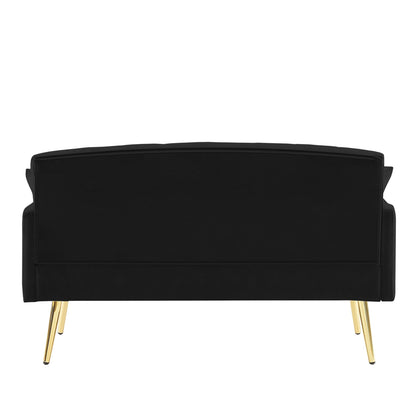 Divano 2 posti in velluto 55.5 con 2 cuscini, design moderno e montaggio facile.