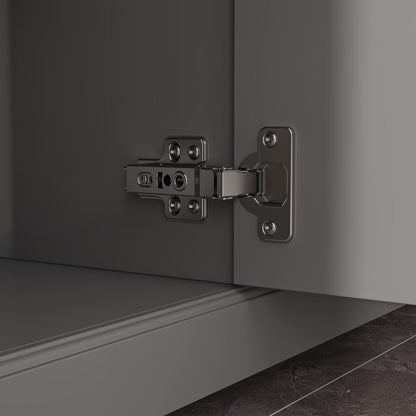 Buffet con ripiani 59.1'' bianco, stile Mid-Century Modern, contemporaneo, laccato