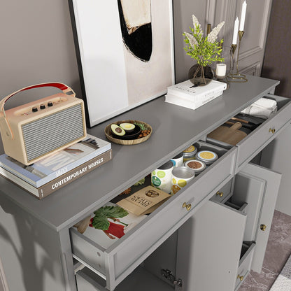 Buffet con ripiani 59.1'' bianco, stile Mid-Century Modern, contemporaneo, laccato