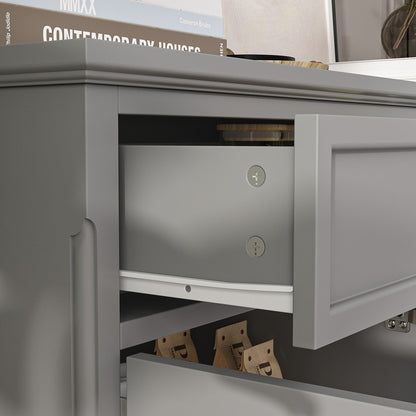 Buffet con ripiani 59.1'' bianco, stile Mid-Century Modern, contemporaneo, laccato