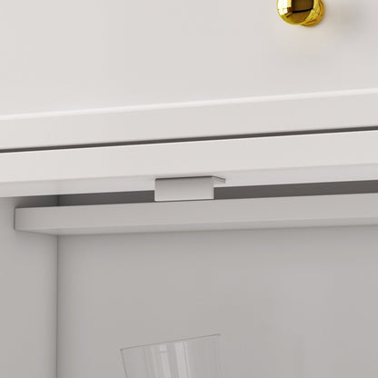 Buffet con ripiani 59.1'' bianco, stile Mid-Century Modern, contemporaneo, laccato