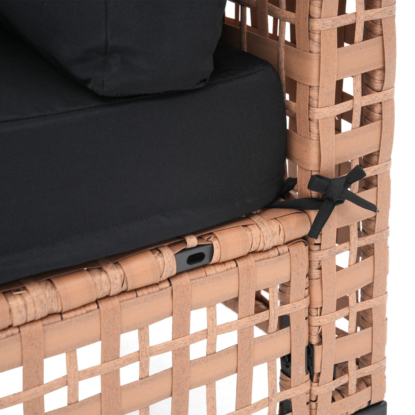 Gruppo di sedute componibili da esterno per 6 persone con cuscini