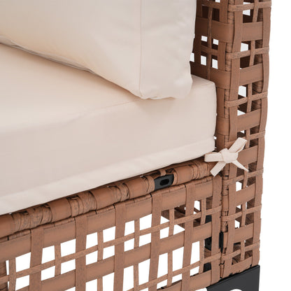 Gruppo di sedute componibili da esterno per 6 persone con cuscini