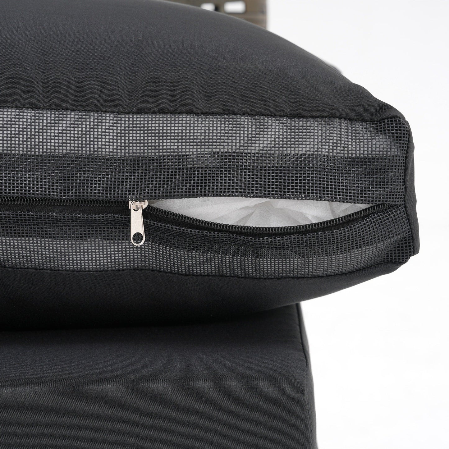 Gruppo di sedute componibili da esterno per 6 persone con cuscini