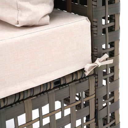 Gruppo di sedute componibili da esterno per 6 persone con cuscini