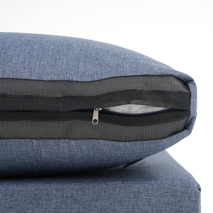 Gruppo di sedute componibili da esterno per 6 persone con cuscini