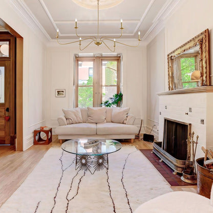 Lampadario minimalista a 6 luci da 64 pollici in nero opaco/oro/cromo - N/A