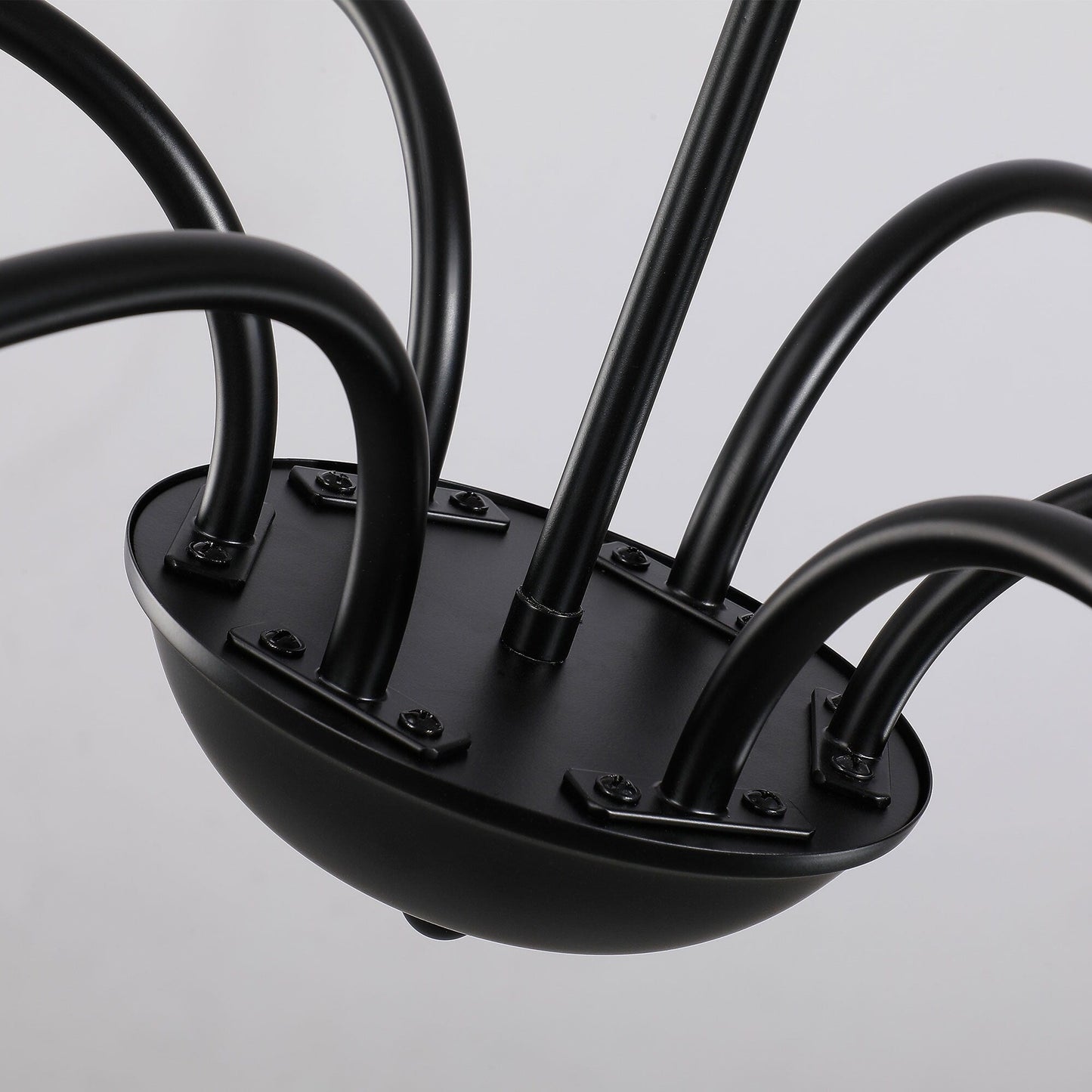 Lampadario minimalista a 6 luci da 64 pollici in nero opaco/oro/cromo - N/A