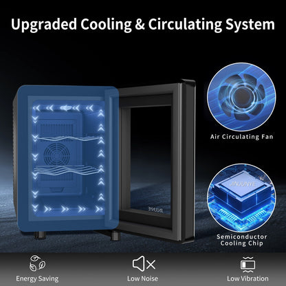 Frigorifero per vino da 6 bottiglie (18-19°C), mini refrigeratore per bevande da esterno per l'estate, con controllo della temperatura.