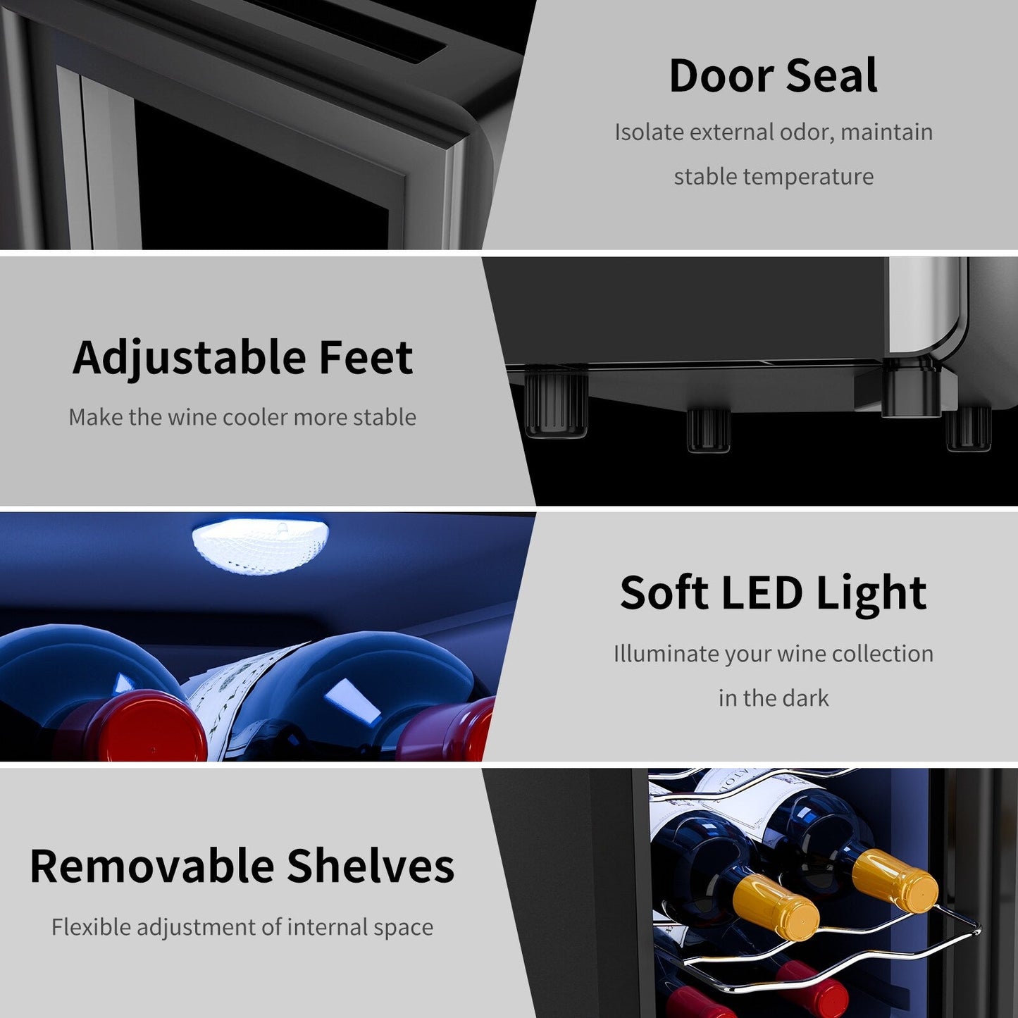 Frigorifero per vino da 6 bottiglie (18-19°C), mini refrigeratore per bevande da esterno per l'estate, con controllo della temperatura.