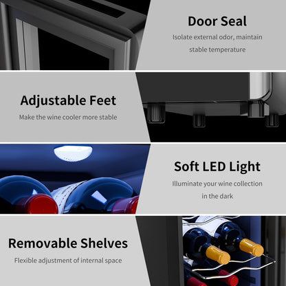 Frigorifero per vino da 6 bottiglie (18-19°C), mini refrigeratore per bevande da esterno per l'estate, con controllo della temperatura.