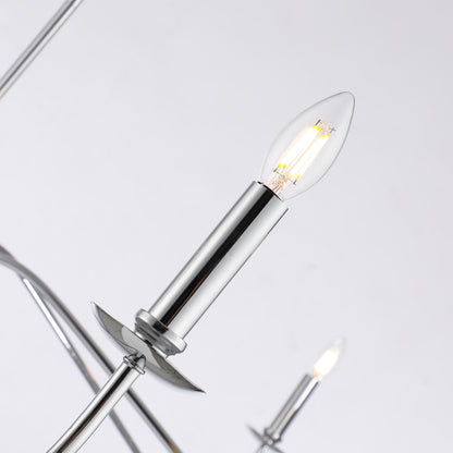 Lampadario minimalista a 6 luci da 64 pollici in nero opaco/oro/cromo - N/A