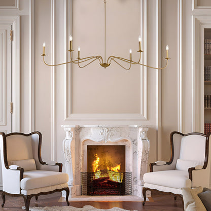 Lampadario classico francese minimalista a 6 luci con illuminazione a stile candela