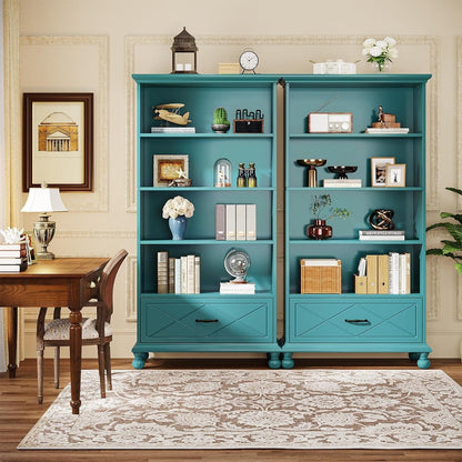 Scaffale portaoggetti con 6 ripiani e cassetto, 71 cm, per soggiorno.