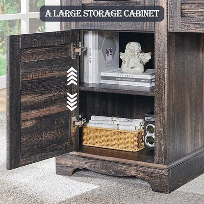 Scrivania da ufficio a forma di L in stile farmhouse, scrivania d'angolo in legno, scrivania per computer