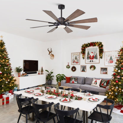 Ventilatore a soffione a 60 pollici in bronzo brunito con luce e telecomando - 60 pollici