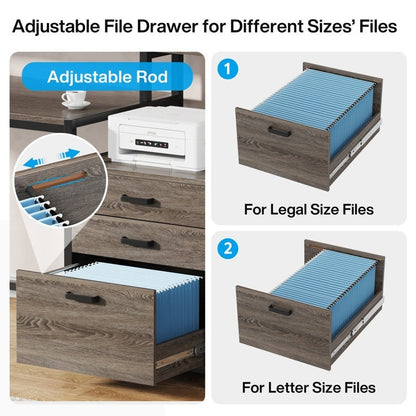 Scrivania per computer da 63 pollici con supporto per monitor, scrivania ergonomica per ufficio a casa con cassetti e mobile porta documenti.