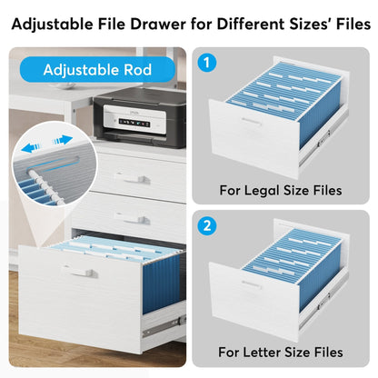 Scrivania per computer da 63 pollici con supporto per monitor, scrivania ergonomica per ufficio a casa con cassetti e mobile porta documenti.