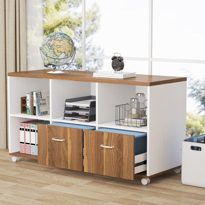 Scrivania a forma di L da 63 pollici con mobile porta documenti laterale da 47 pollici, set di scrivania per ufficio e casa per dirigenti.