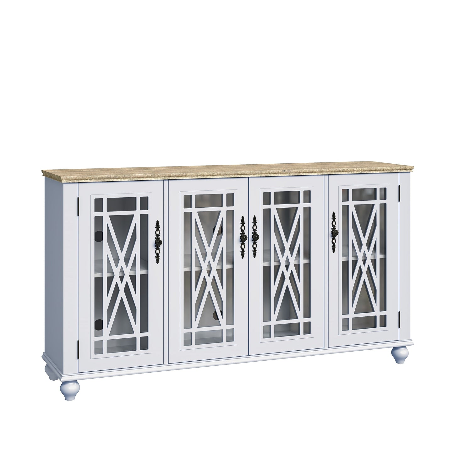 Buffet/Credenza da Cucina in Legno in Stile Vintage - 160 cm di Larghezza