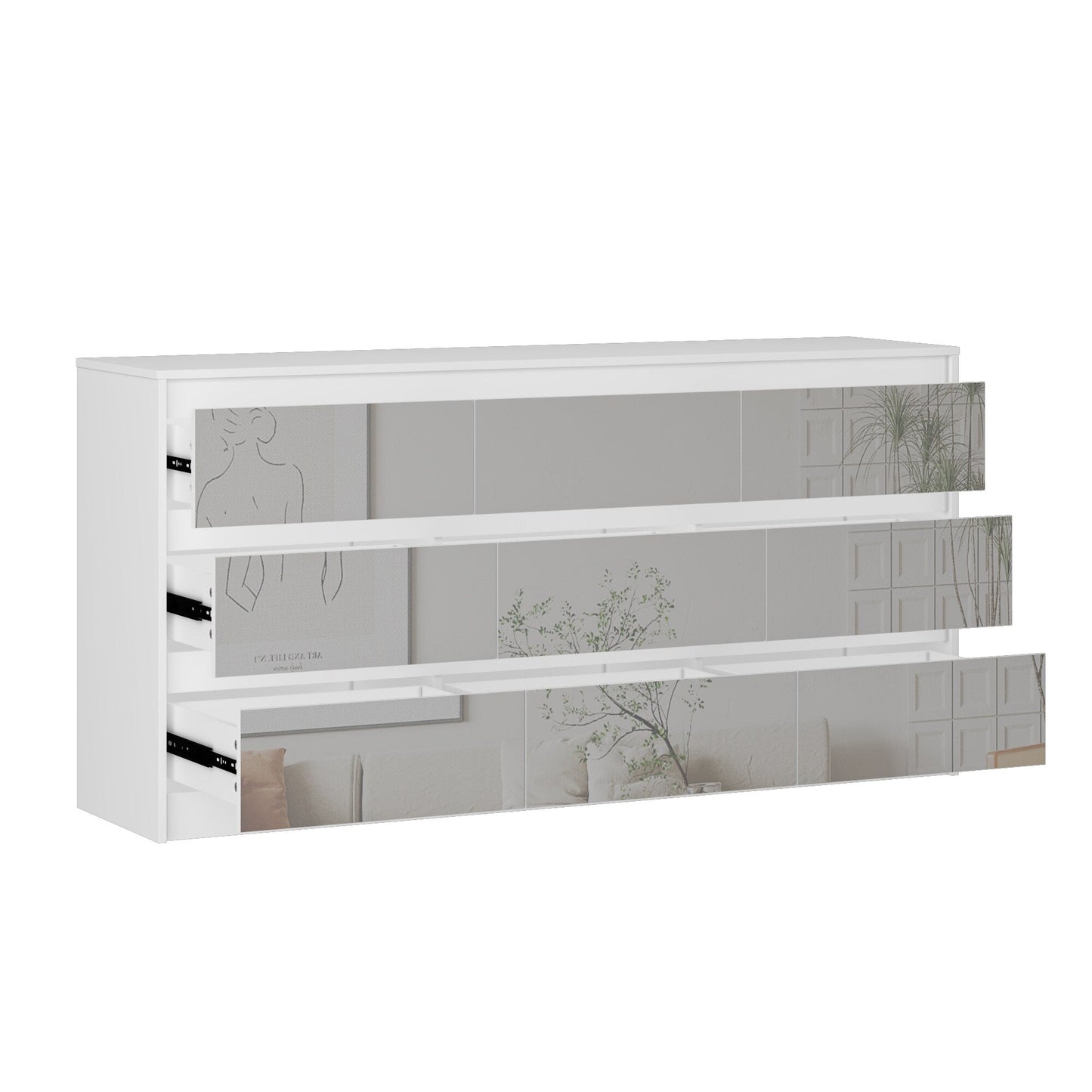 Comò con 9 cassetti da 63W, comò decorativo per soggiorno e camera da letto.