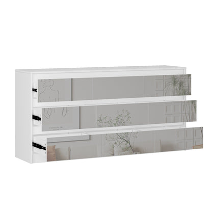 Comò con 9 cassetti da 63W, comò decorativo per soggiorno e camera da letto.