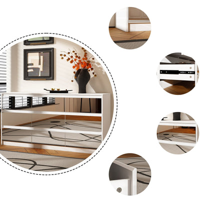 Comò con 9 cassetti da 63W, comò decorativo per soggiorno e camera da letto.