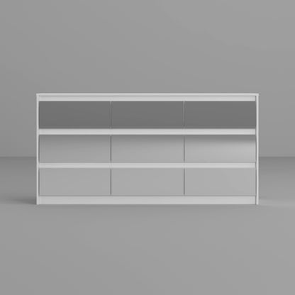 Comò con 9 cassetti da 63W, comò decorativo per soggiorno e camera da letto.