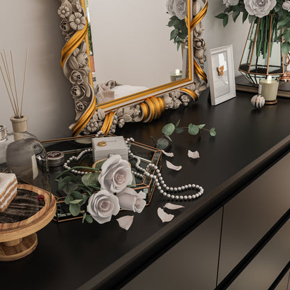 Comò con 9 cassetti da 63W, comò decorativo per soggiorno e camera da letto.