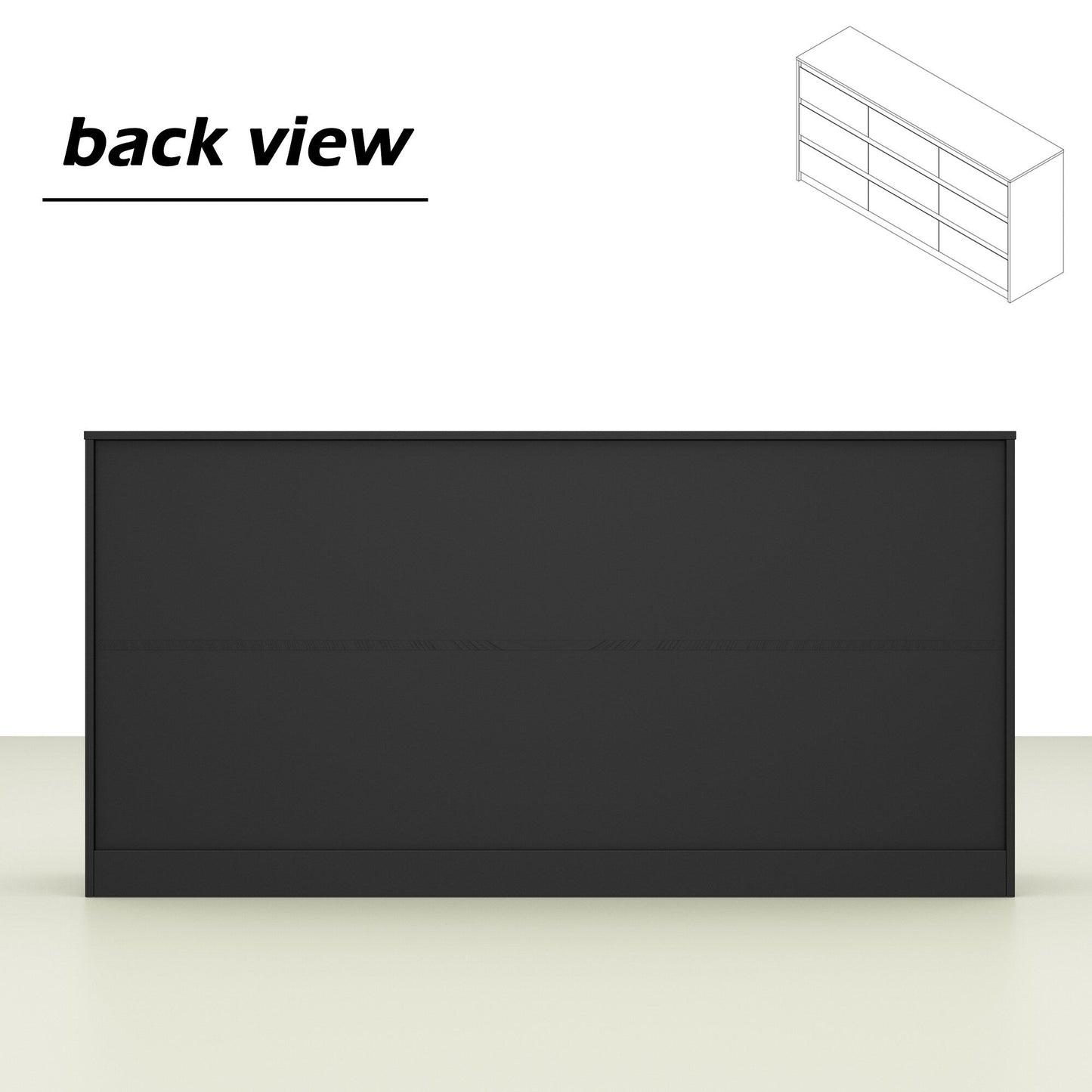 Comò con 9 cassetti da 63W, comò decorativo per soggiorno e camera da letto.