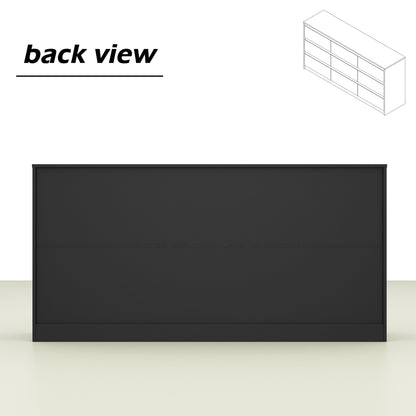 Comò con 9 cassetti da 63W, comò decorativo per soggiorno e camera da letto.