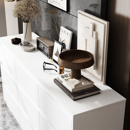 Comò con 9 cassetti da 63W, comò decorativo per soggiorno e camera da letto.