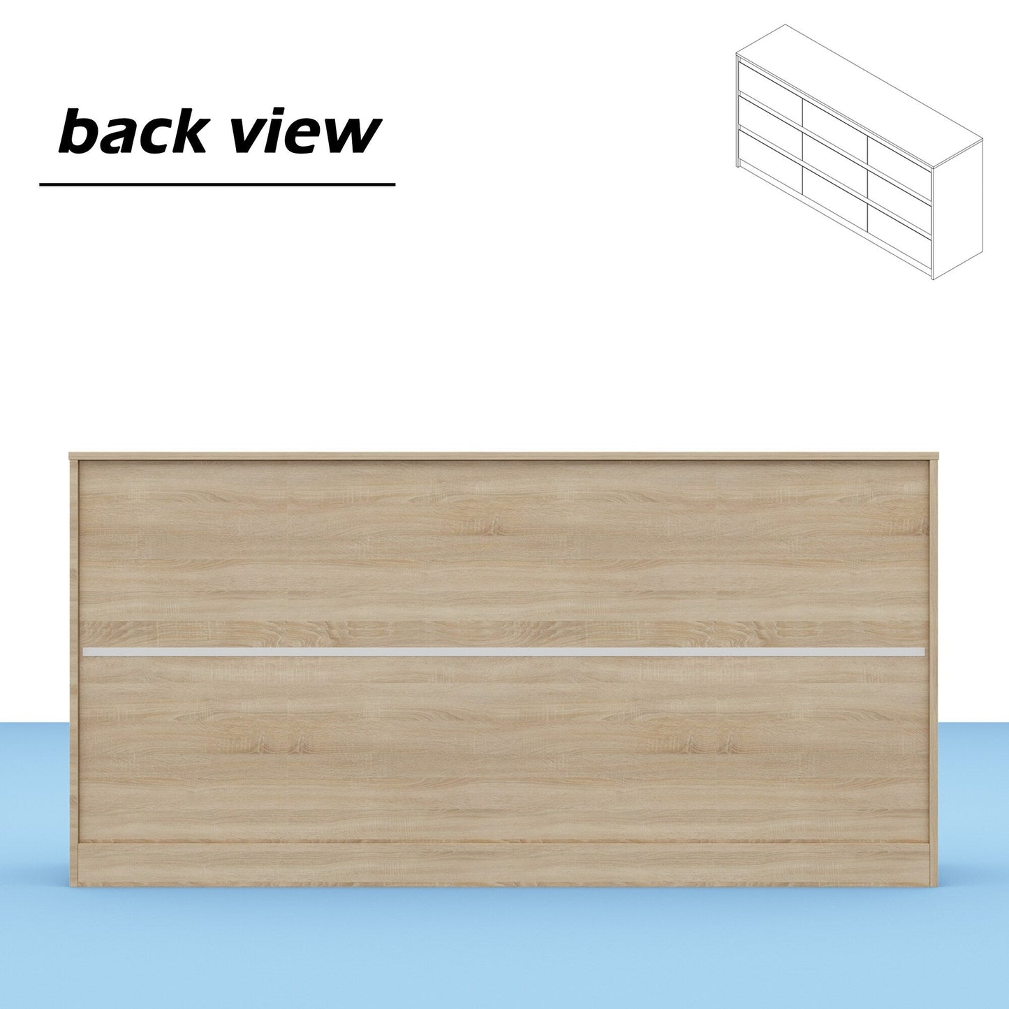 Comò con 9 cassetti da 63W, comò decorativo per soggiorno e camera da letto.