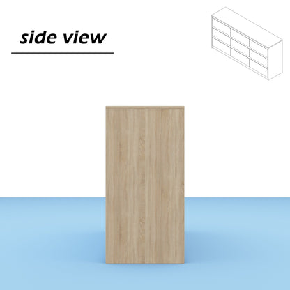 Comò con 9 cassetti da 63W, comò decorativo per soggiorno e camera da letto.