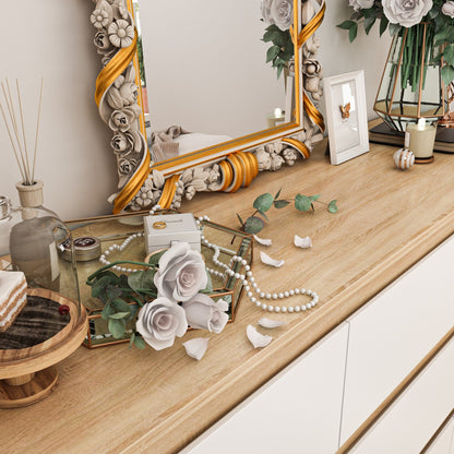 Comò con 9 cassetti da 63W, comò decorativo per soggiorno e camera da letto.