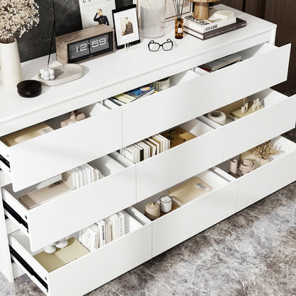 Comò con 9 cassetti da 63W, comò decorativo per soggiorno e camera da letto.