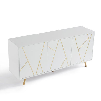 Mobile portaoggetti in legno con buffet e credenza, larghezza 63''