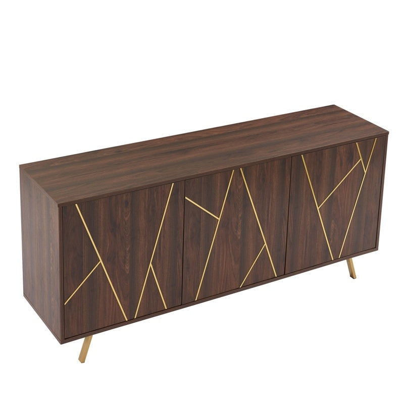 Mobile portaoggetti in legno con buffet e credenza, larghezza 63''