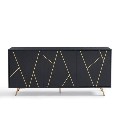 Mobile portaoggetti in legno con buffet e credenza, larghezza 63''